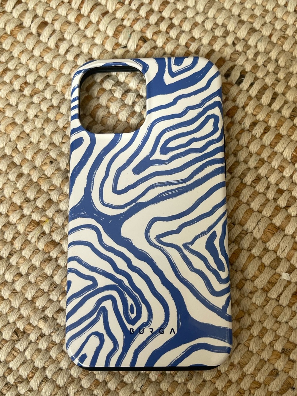 Burga iPhone 12 Pro Max Phone Case Tough MagSafe Blue White Waves